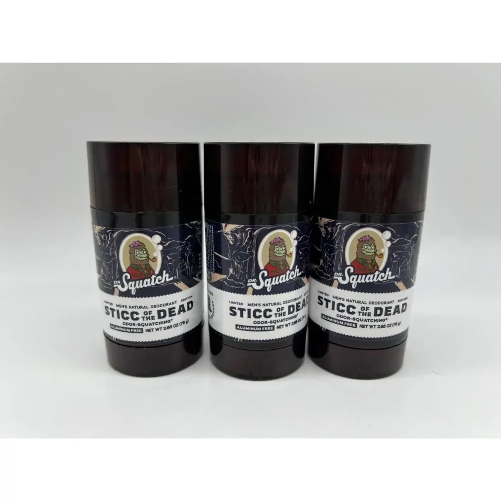Dr Squatch Natural Deodorant Sticc of the Dead 2.65 oz Lot of 3